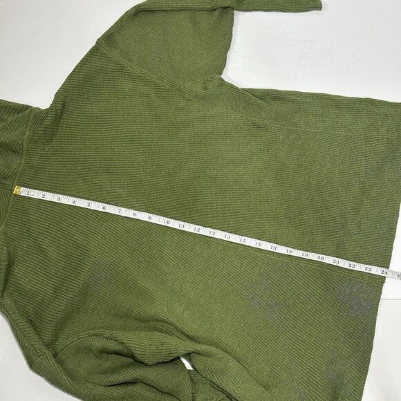 Free People Beach Ribbed Knit Sweater Set Slouchy Oversized Top Cozy Green Sz S - Picture 13 of 16